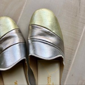 Vintage Daniel Green Metallic Slippers